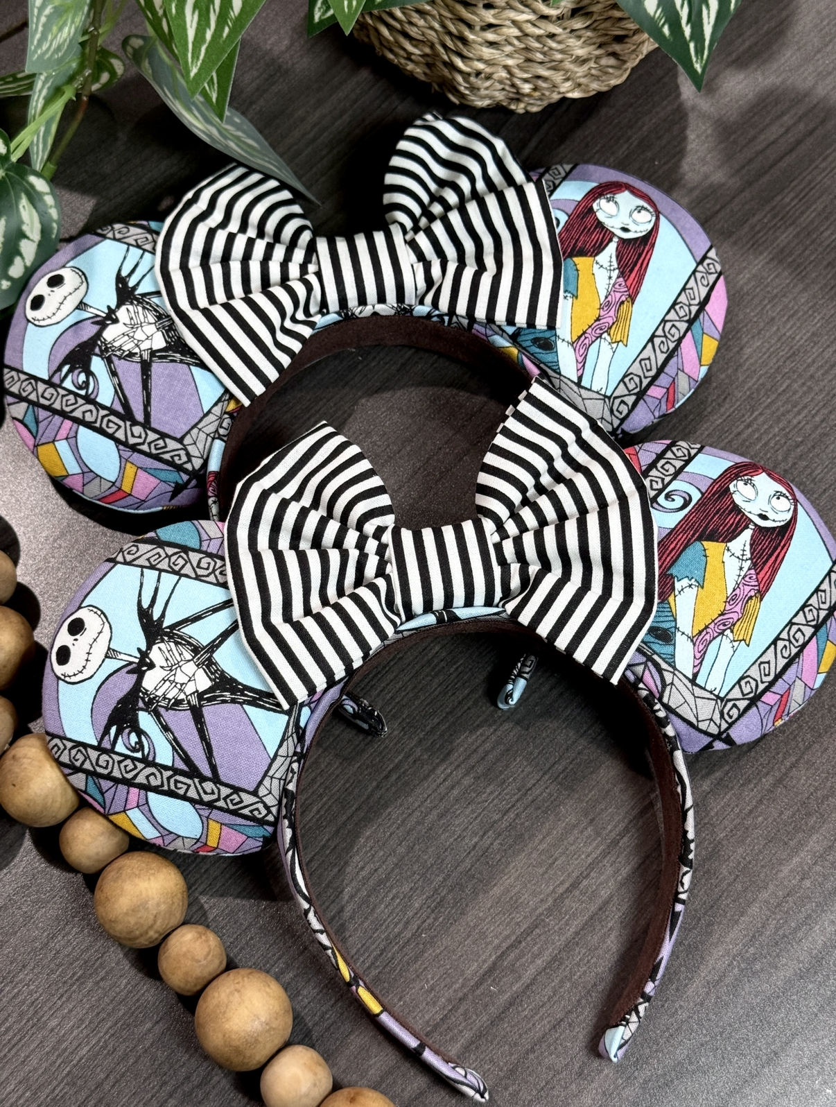 Jack & Sally Stripe Bow Ears