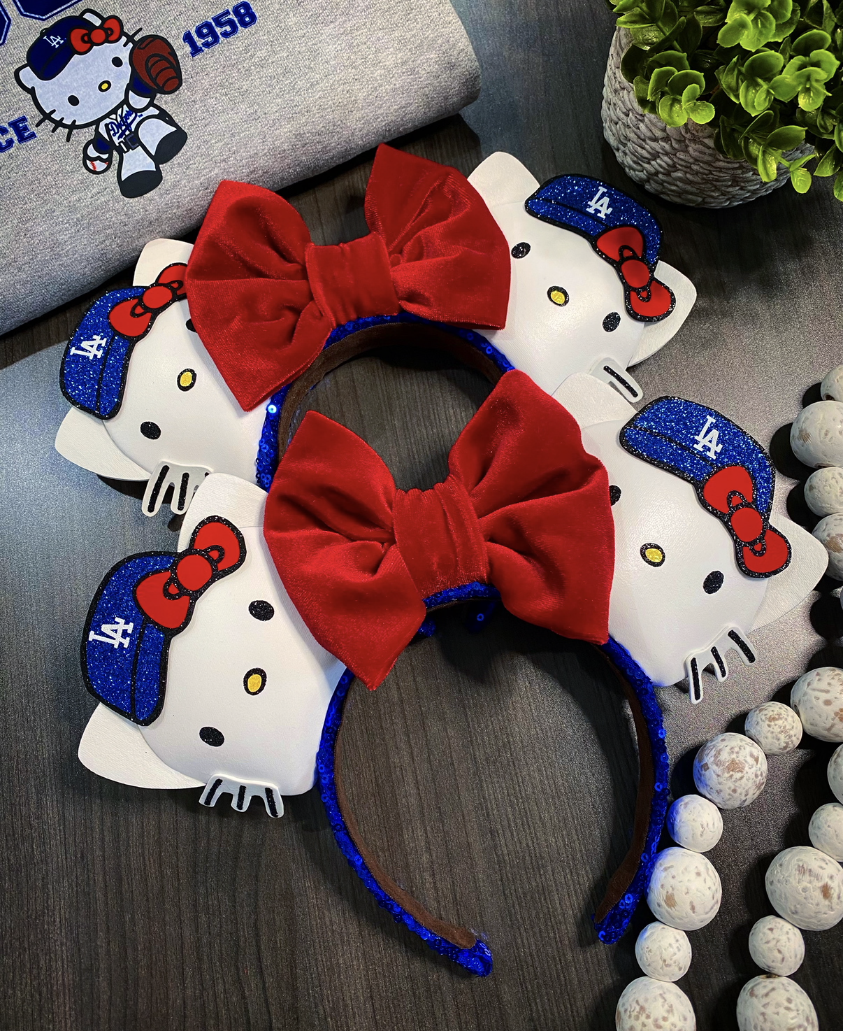 LA Kitty Red Bow Ears
