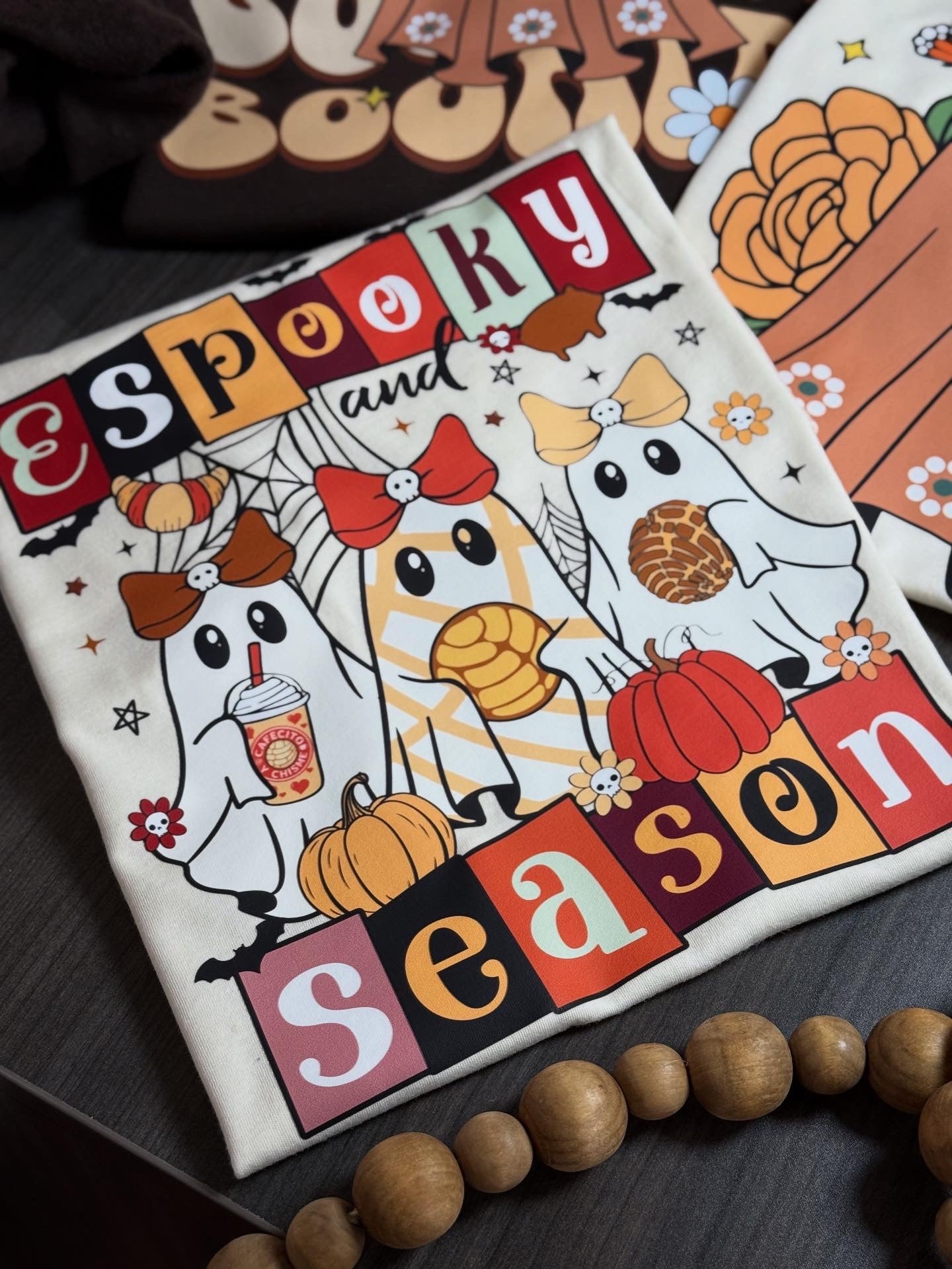 Spooky Season Fantasmas Cream Shirt